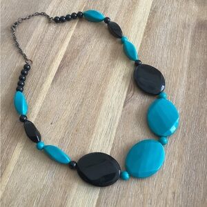 Elegant Black Onyx and Turquoise Style Necklace